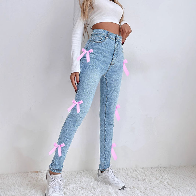 women's bow tight-fit jeans - MRSLM