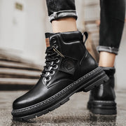 pu leather motorcycle ankle boots, view 7 - MRSLM