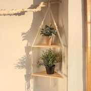 macrame floating shelf, view 3 - MRSLM