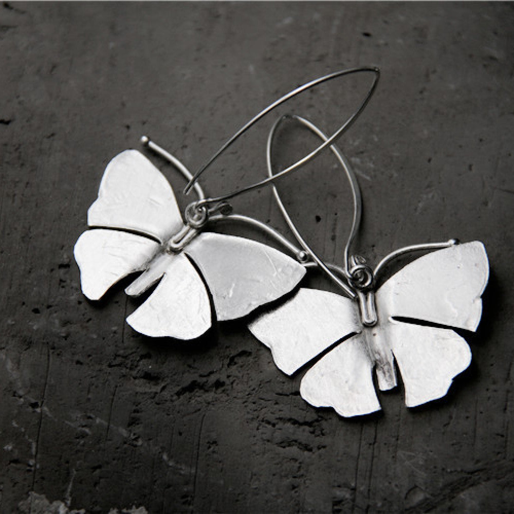Sterling Silver Butterfly Vintage Earrings