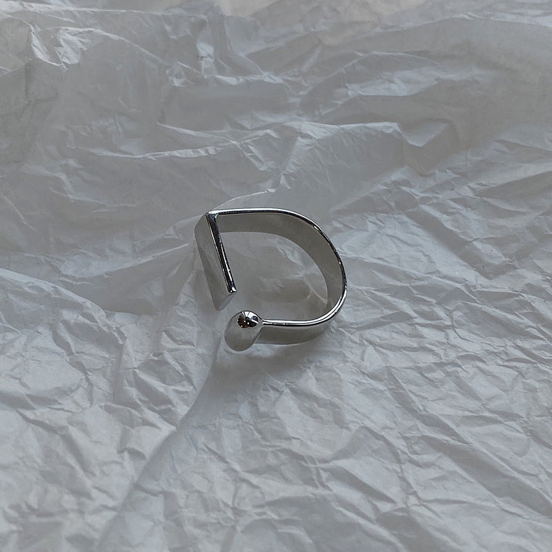 geometric sterling silver adjustable ring, view 9 - MRSLM
