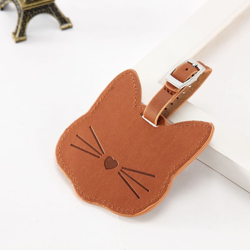cartoon cat luggage tag, view 3 - MRSLM