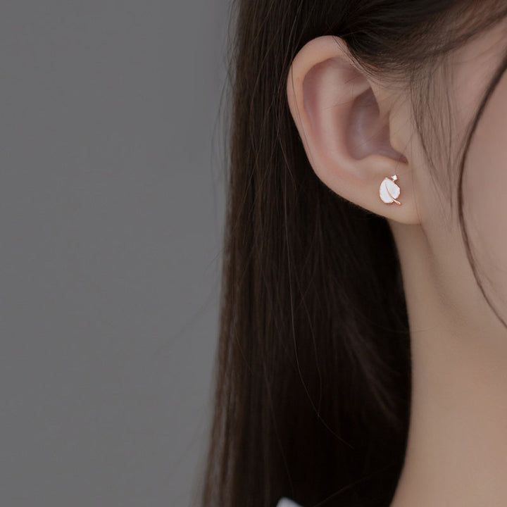 Women's Single Drill Rubber Drop Leaf Earrings
