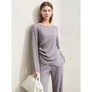 asymmetrical slit long-sleeve tee, view 4 - MRSLM