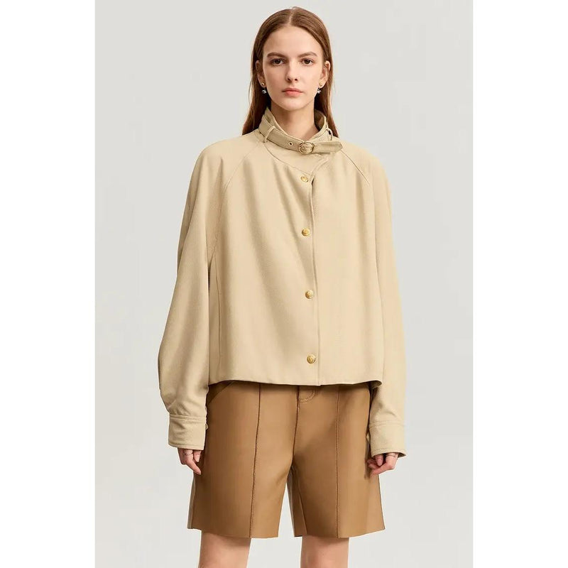 minimalist military women's coat, view 2 - MRSLM