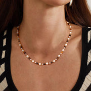 gold plated tiger eye bead necklace - MRSLM