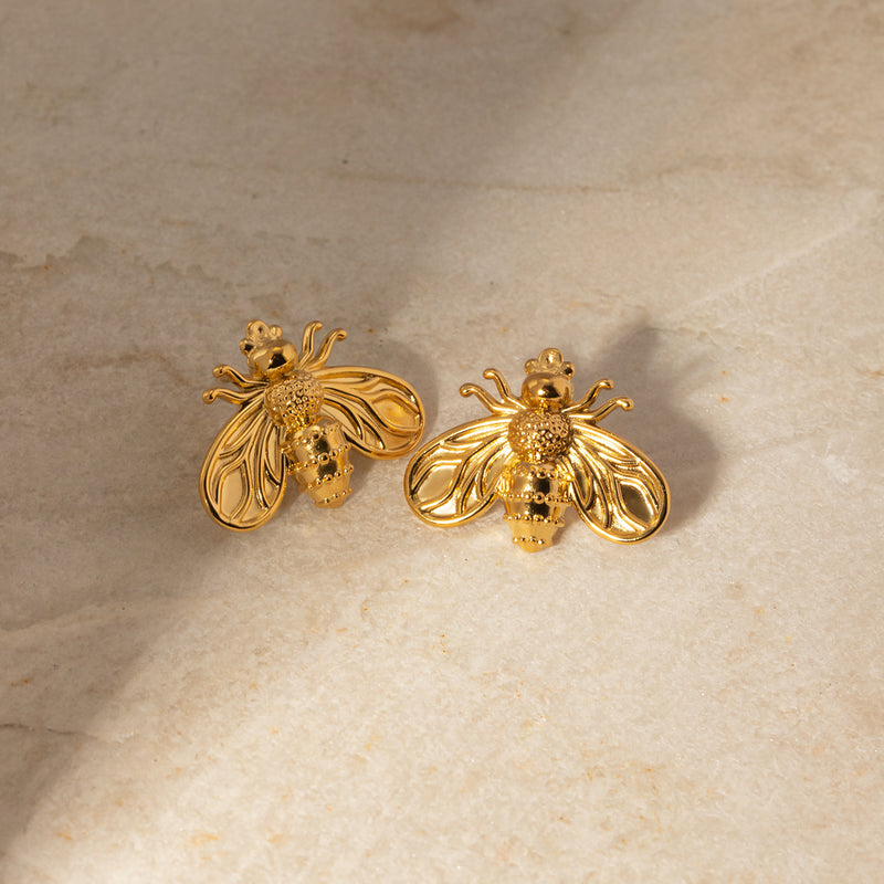 bee earrings, view 3 - MRSLM
