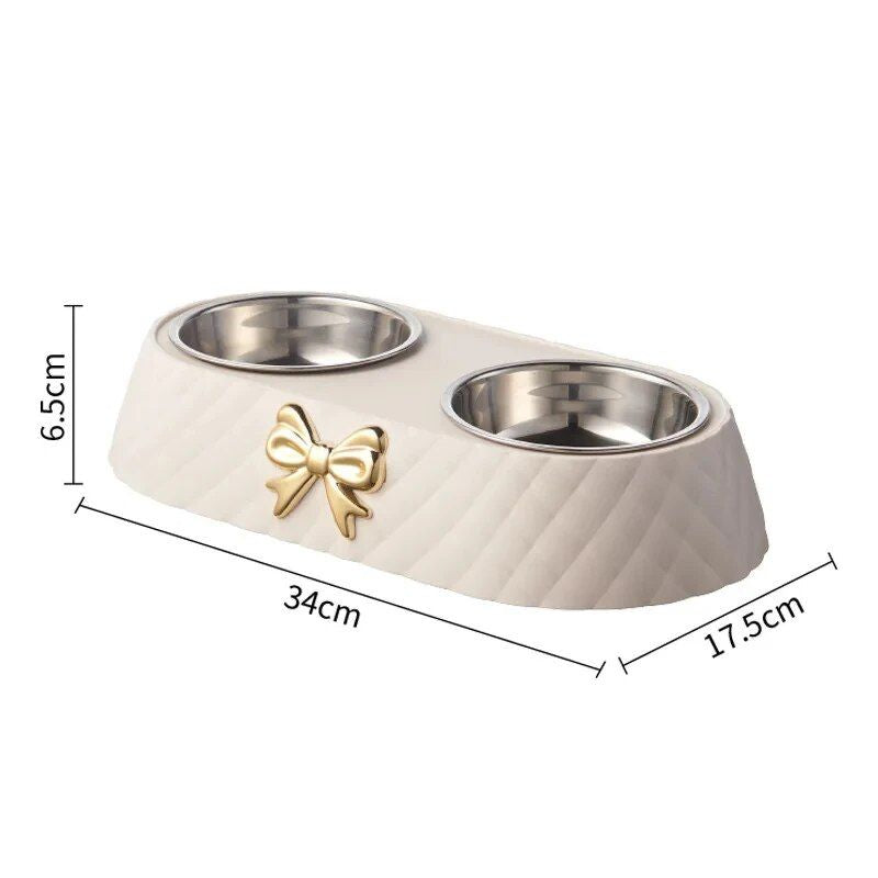 Bow-tie double pet bowl, view 7 - MRSLM