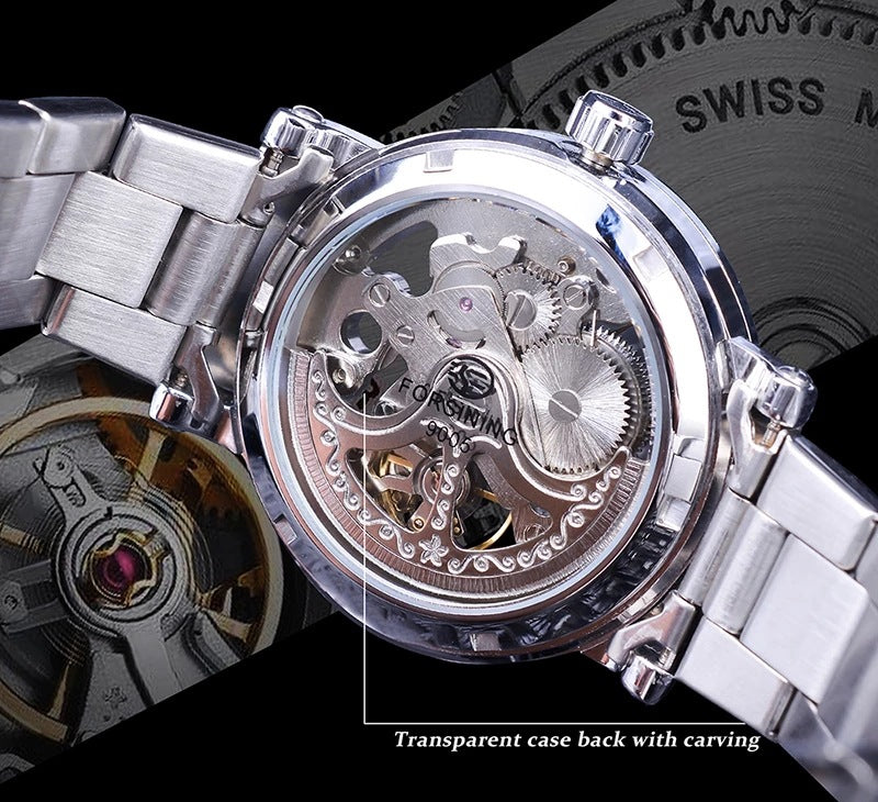 Hollow Out See Through Mechanical Watch Men's Fashion Waterproof Automatic Watch