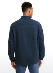 men's fleece-lined mock neck half zip sweatshirt, view 11 - MRSLM