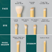9-piece makeup brush set, view 7 - MRSLM
