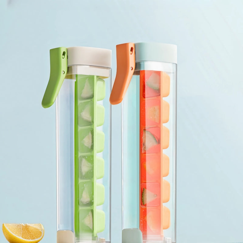 One-hand press ice cube maker with storage box, view 7 - MRSLM