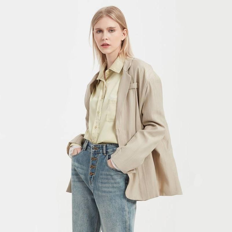 Eleganter khakifarbener Blazer für Damen