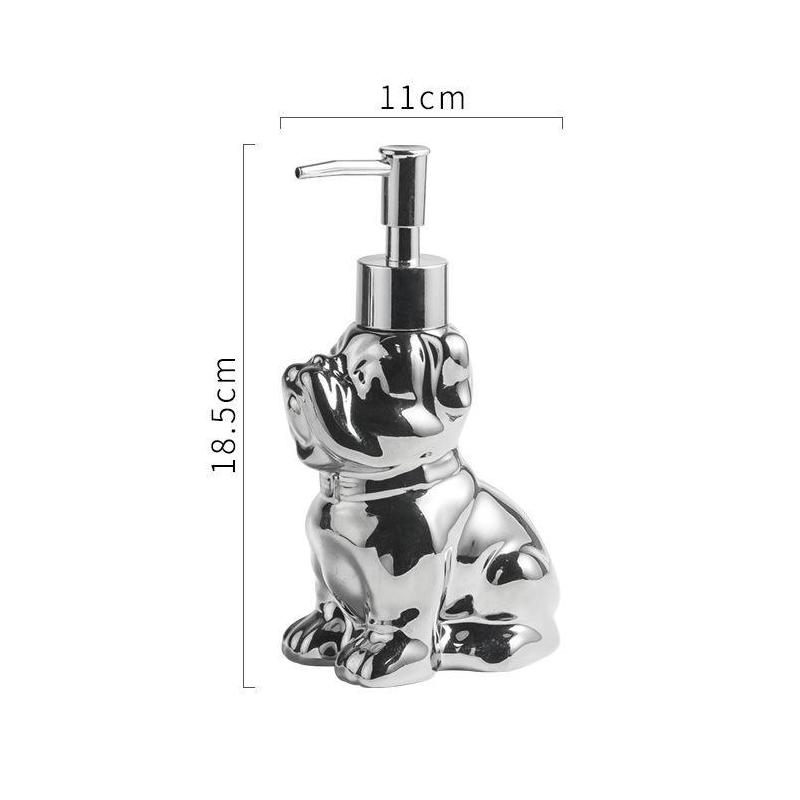 Dispensador de sabonete em cerâmica em formato de cachorro, 280 ml