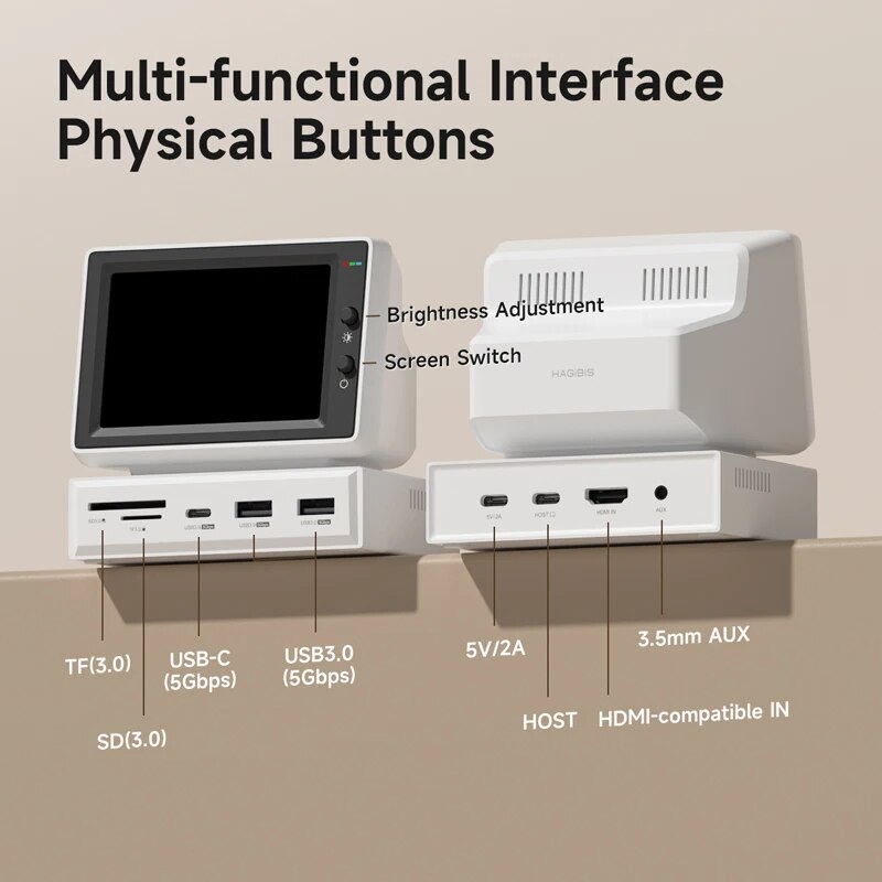 USB-C hub with mini display, view 5 - MRSLM