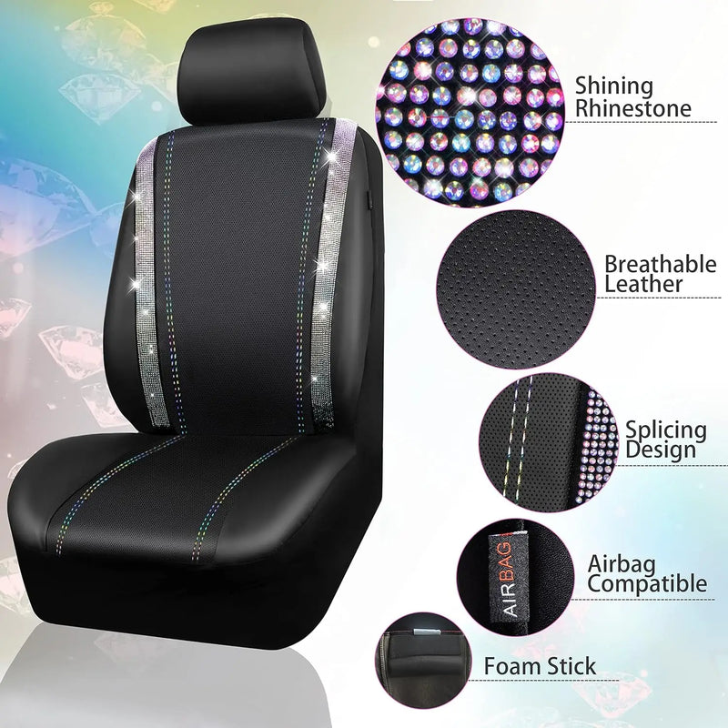 luxury bling car seat covers full set, view 5 - MRSLM