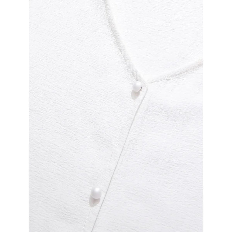 V-neck long-sleeve blouse, view 7 - MRSLM