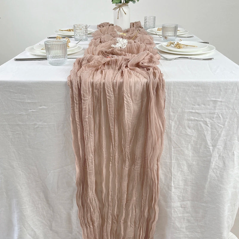 semi-sheer gauze table runner, view 5 - MRSLM