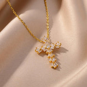 cubic zirconia cross pendant necklace - MRSLM