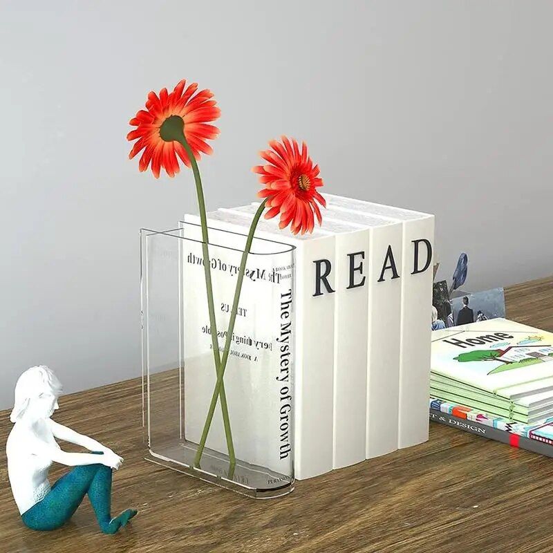acrylic book flower vase - MRSLM