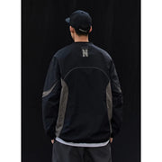 patchwork crew-neck hoodie for men, view 8 - MRSLM