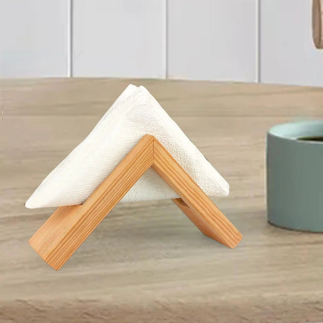 Elegant Wooden Napkin Holder - Decorative Tabletop Napkin Stand for Home & Picnic