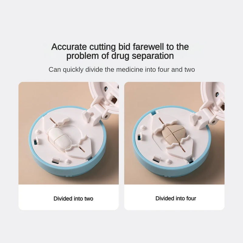 portable 2-in-1 pill box with cutter, view 8 - MRSLM