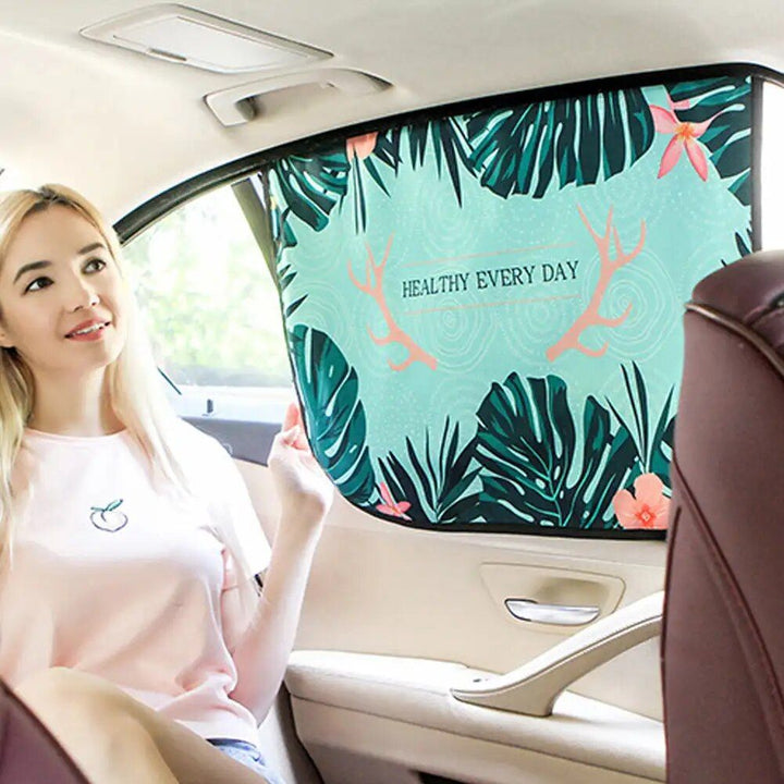 Universal Magnetic Car Window Sunshade with Cartoon Design - UV Protection for Kids and Babies
