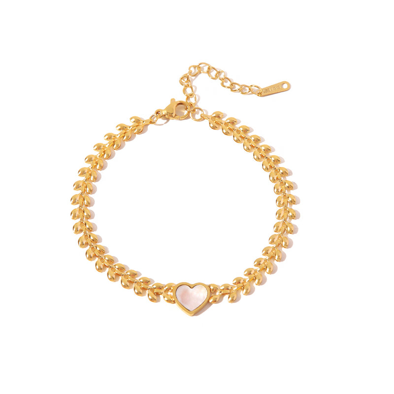 heart pendant bracelet, view 2 - MRSLM