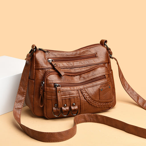 Women's soft PU leather multi-pocket crossbody bag, view 7 - MRSLM