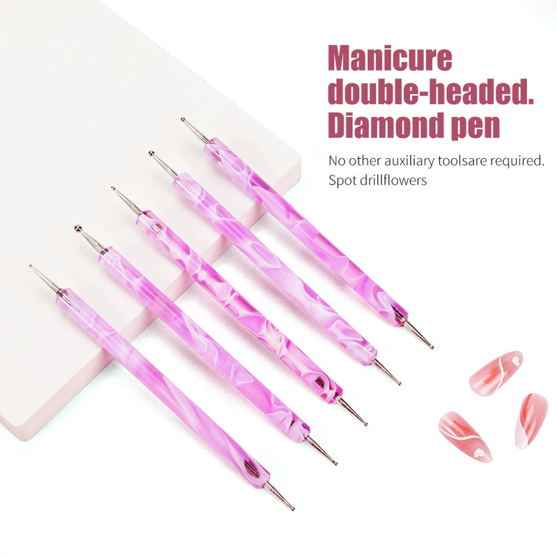5 pcs nail art dotting pen set, view 3 - MRSLM