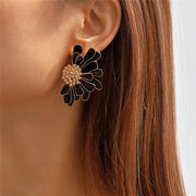 flower petal stud earrings, view 3 - MRSLM