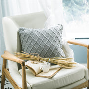 elegant gray knitted decorative pillowcase, view 3 - MRSLM