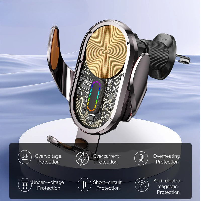 Carregador sem fio para carro de 15 W com sensor automático