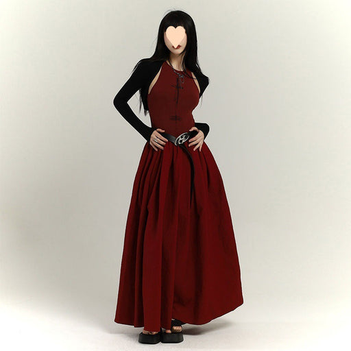 women's red vest dress - MRSLM