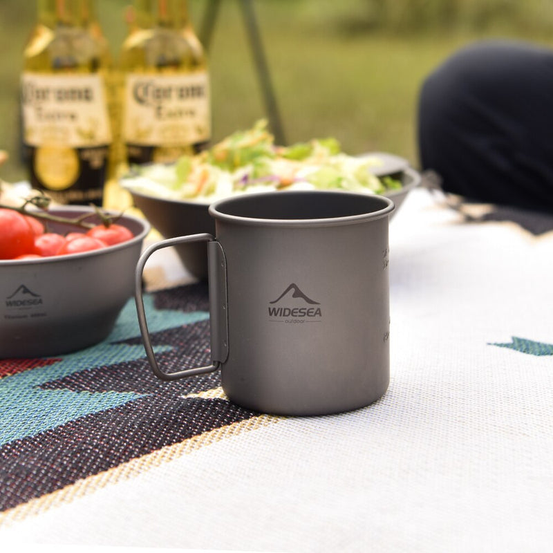 camping titanium cup with lid - MRSLM