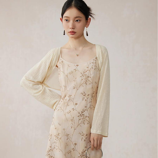 floral A-line midi dress with lace details - MRSLM