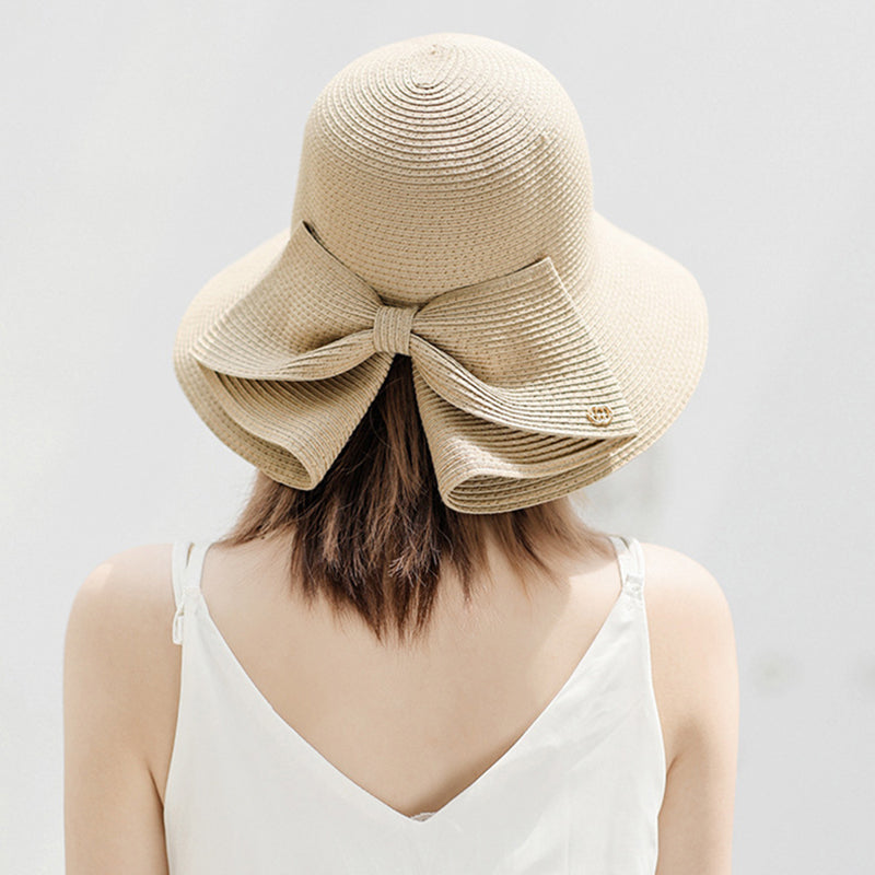women's collapsible straw sun hat, view 2 - MRSLM