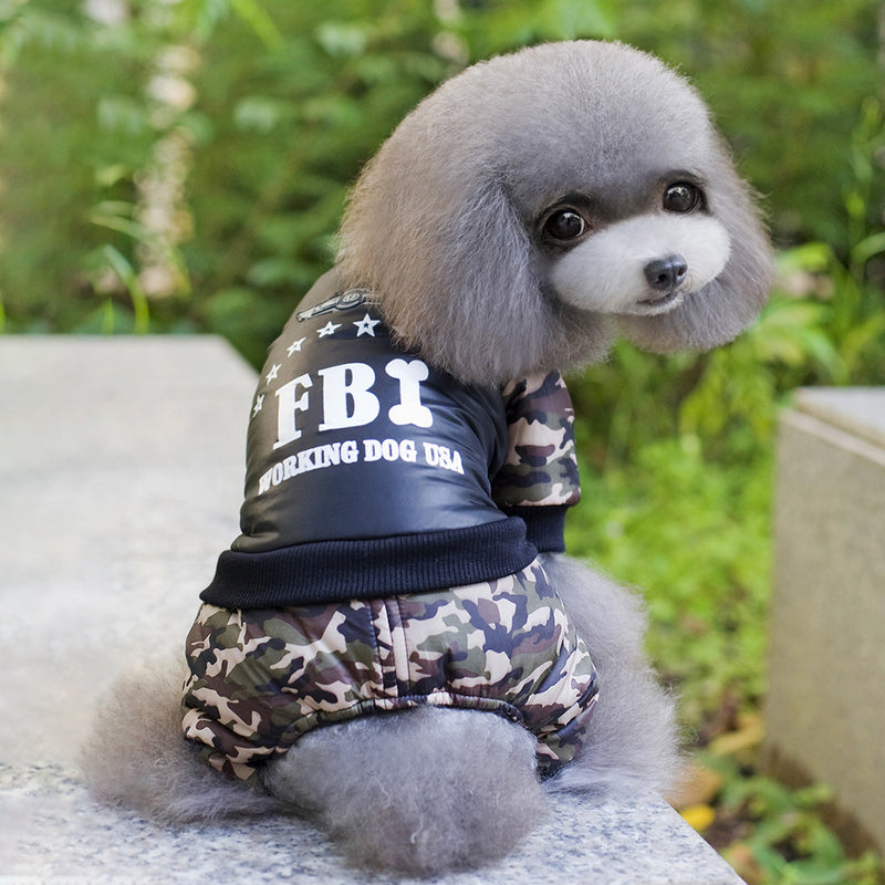 Jaqueta camuflada de inverno para animais de estimação