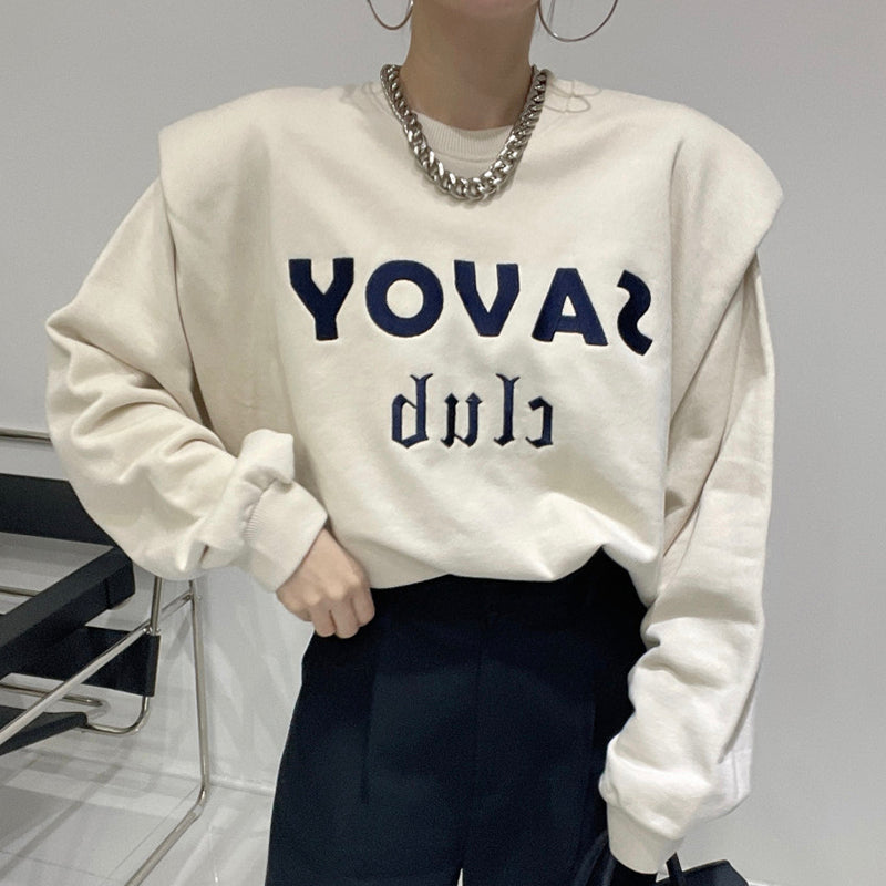 Loose Long-sleeved Padded Pullover Sweater
