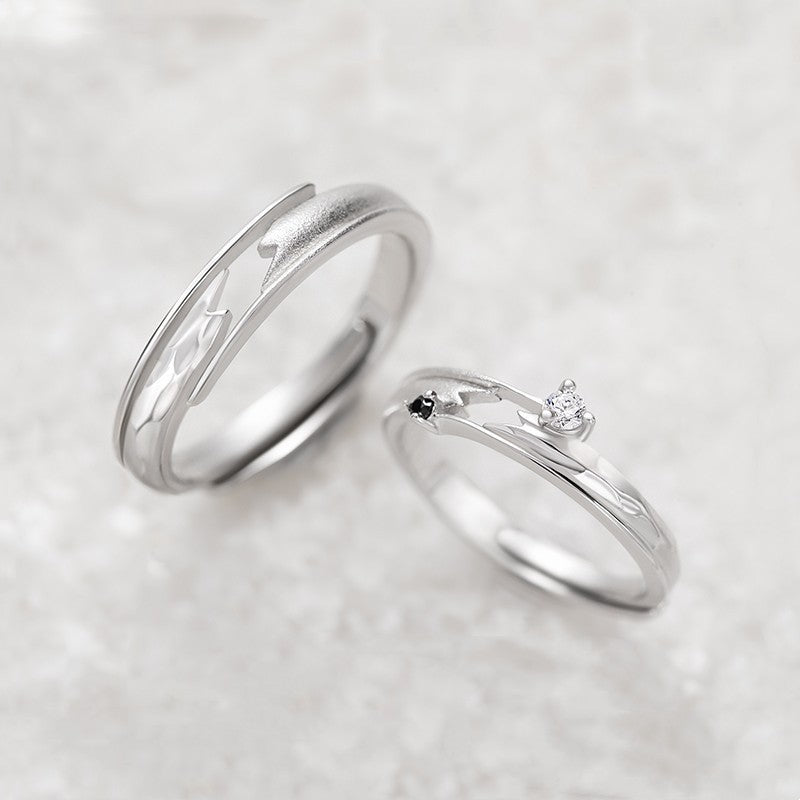 couple adjustable sterling silver ring, view 5 - MRSLM
