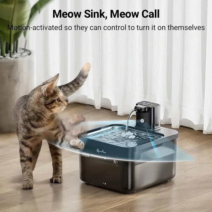 Stainless Steel 2.5L Automatic Cat Water Fountain