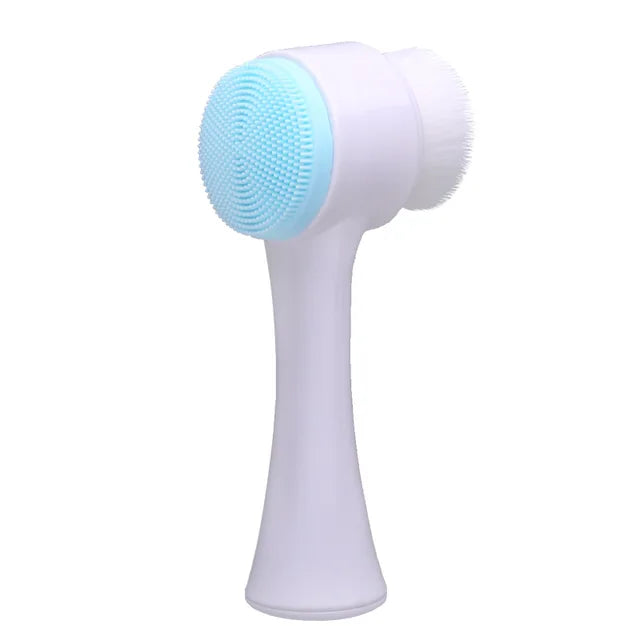 Soft Silicone Facial Cleansing Brush - Double-Sided Massage and Deep Cleanse