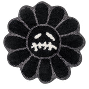 retro rainbow smiling face tufted rug, view 3 - MRSLM