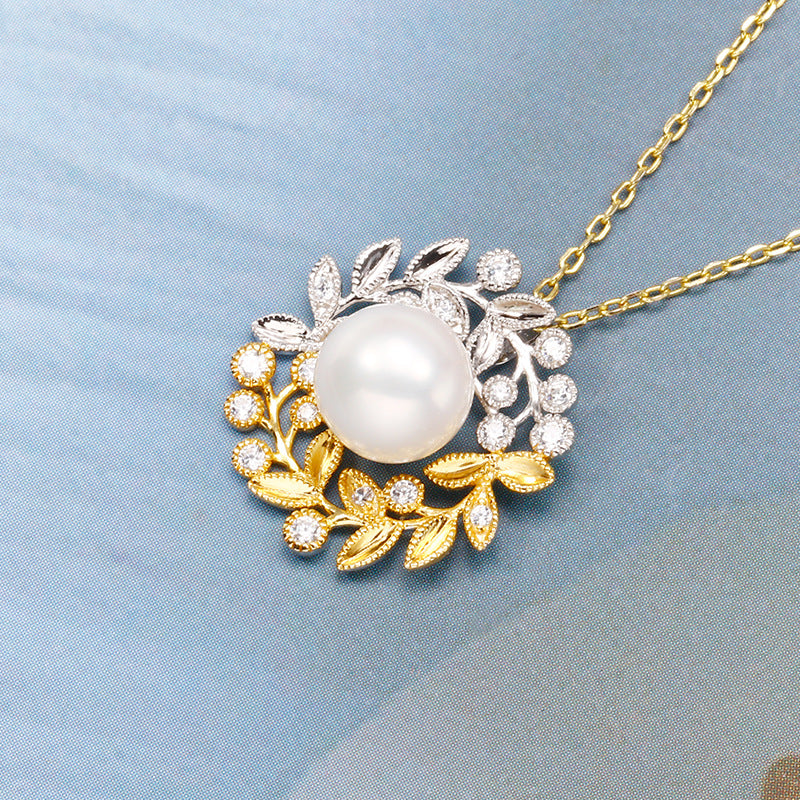 Silver Plated Pearl Zircon Necklace