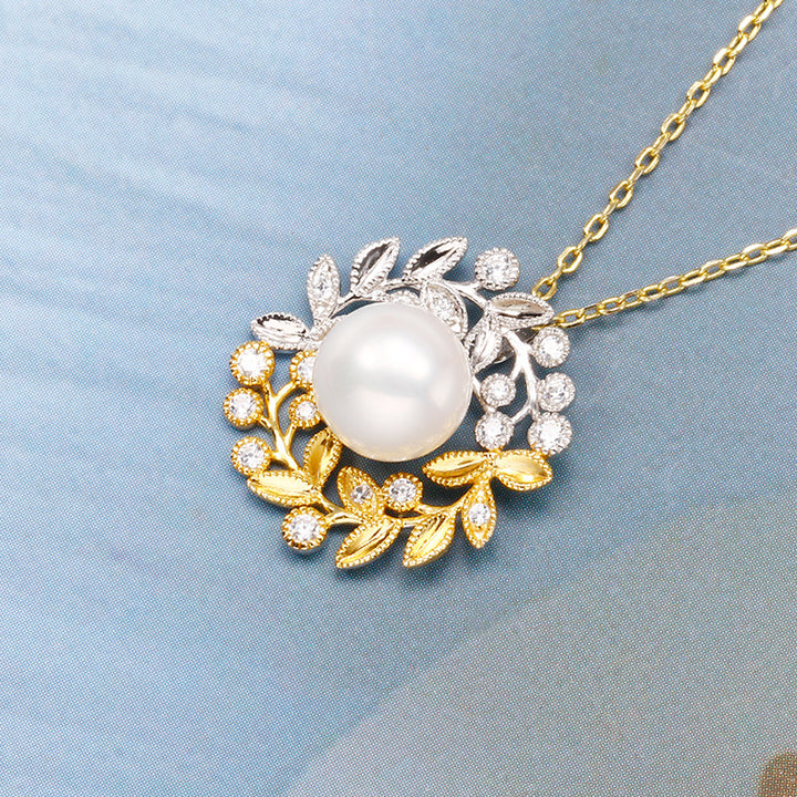 Silver Plated Pearl Zircon Necklace