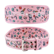 canvas weightlifting belt with rabbit pattern, view 4 - MRSLM