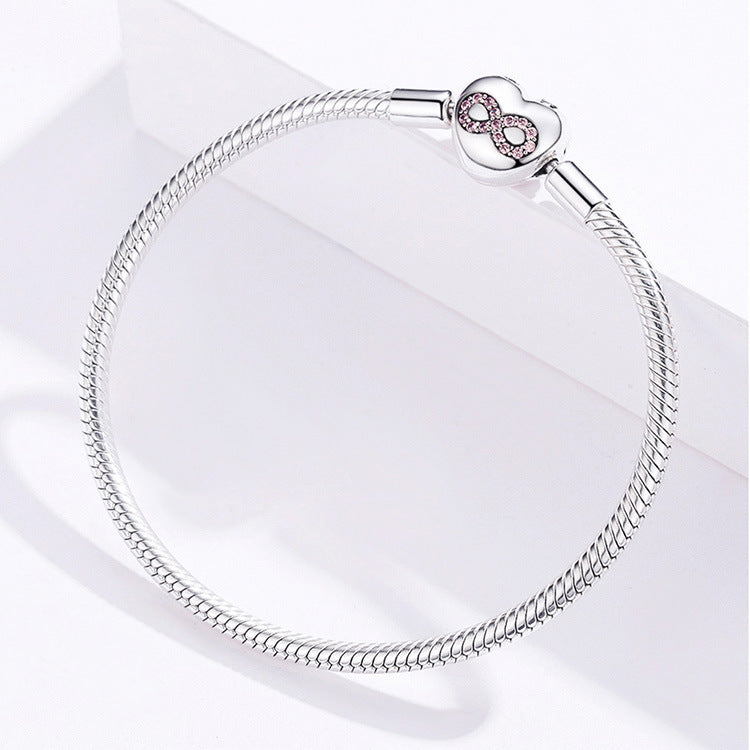 925 Sterling Silver Valentine's Day DIY Basic Bracelet For Women