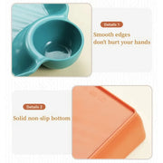 Square snack platter with sauce compartment, view 8 - MRSLM