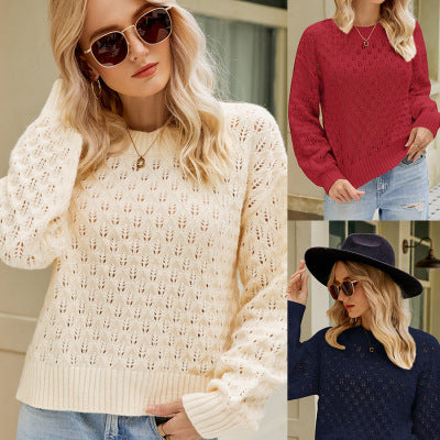 Women's Design Loose Round Neck Pullover Sweater